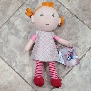 Charming Doll with Orange Hair and Striped Outfit
